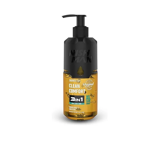NISHMAN Gel de ducha Clean Comfort 3 en 1 (480 ml) | Rupadan Distribuciones